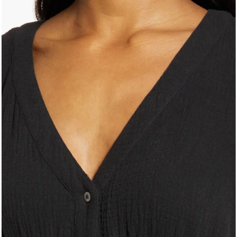 Madewell Lightspun Tiered Button Front Midi Dress - Picture 3 of 9